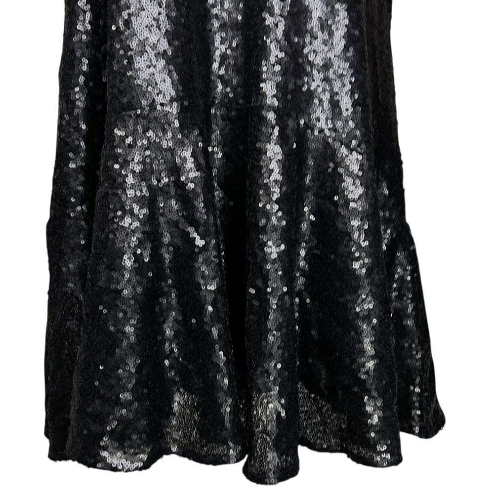 Free People Liquid Shine Mini Dress L Sequin Drop Waist Party Holiday Shimmer - Picture 10 of 13